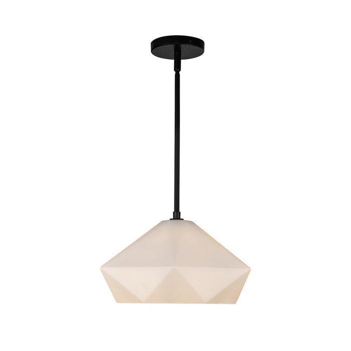 Alora PD424514MBOP One Light Pendant, Matte Black/Opal Glass