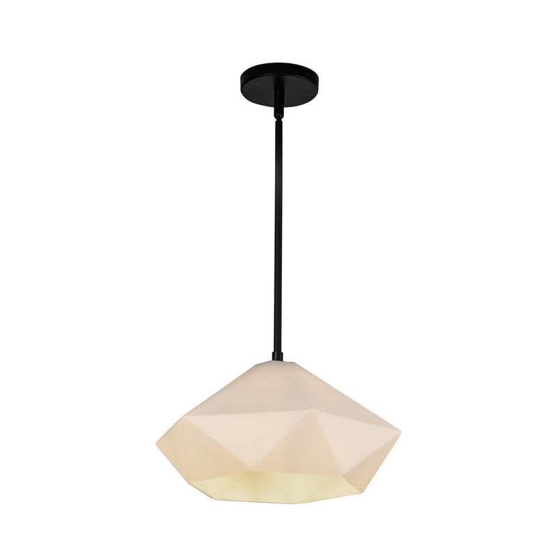 Alora PD424514MBOP One Light Pendant, Matte Black/Opal Glass