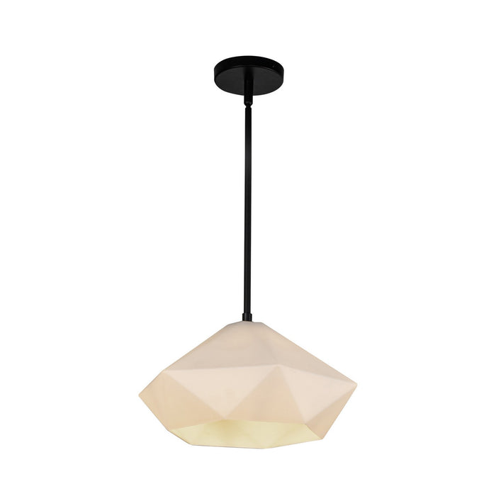 Alora PD424514MBOP One Light Pendant, Matte Black/Opal Glass