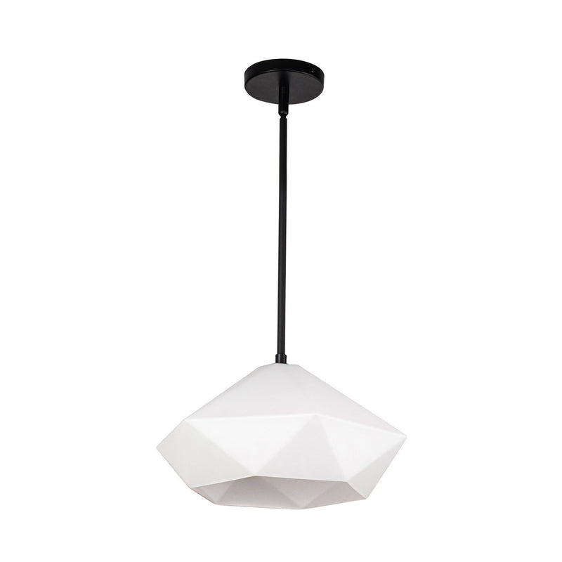 Alora PD424514MBOP One Light Pendant, Matte Black/Opal Glass