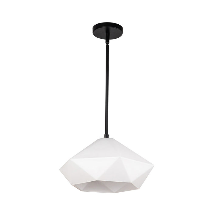 Alora PD424514MBOP One Light Pendant, Matte Black/Opal Glass
