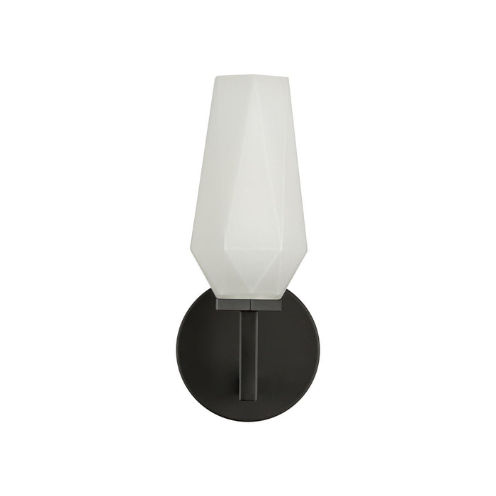 Alora WV424110MBOP One Light Wall Vanity, Matte Black/Opal Glass