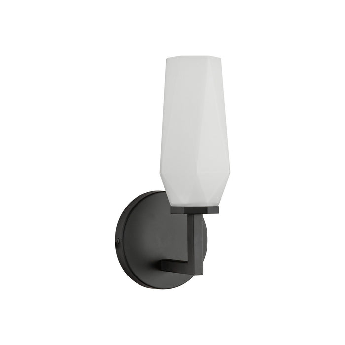 Alora WV424110MBOP One Light Wall Vanity, Matte Black/Opal Glass