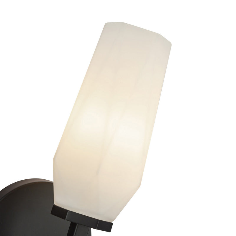 Alora WV424110MBOP One Light Wall Vanity, Matte Black/Opal Glass