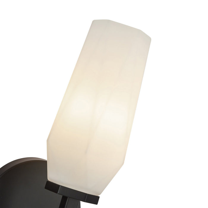Alora WV424110MBOP One Light Wall Vanity, Matte Black/Opal Glass