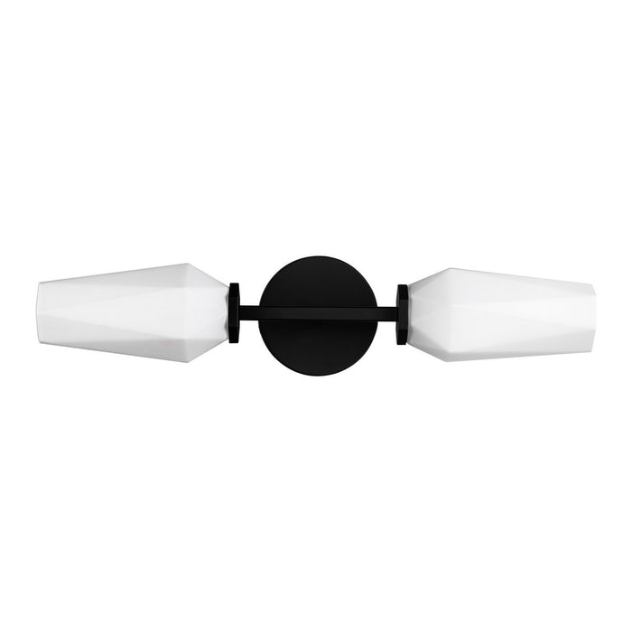 Alora WV424720MBOP Two Light Wall Vanity, Matte Black/Opal Glass