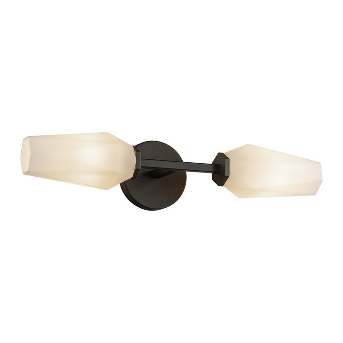 Alora WV424720MBOP Two Light Wall Vanity, Matte Black/Opal Glass
