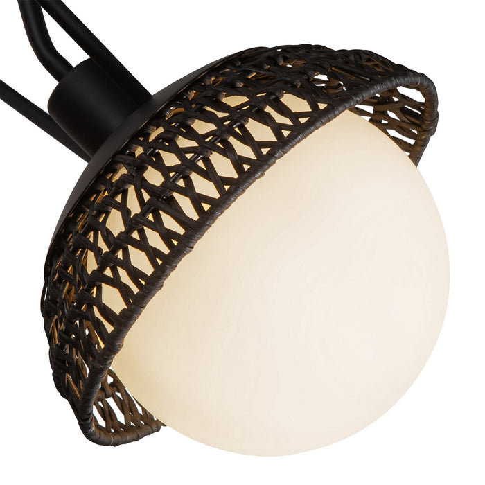 Alora CH490340MBOP Three Light Chandelier, Matte Black/Opal Glass