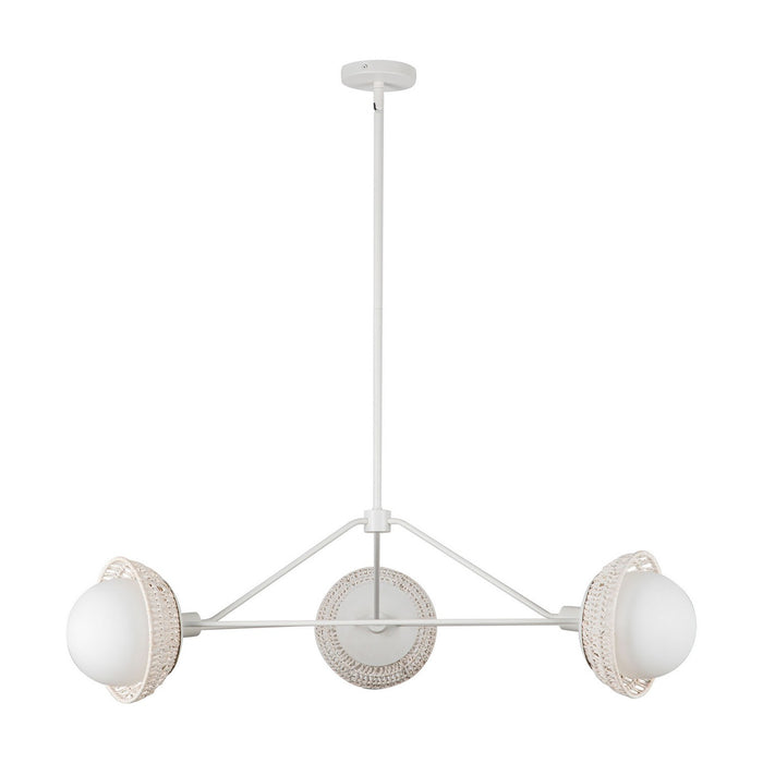 Alora CH490340WHOP Three Light Chandelier, White/Opal Glass