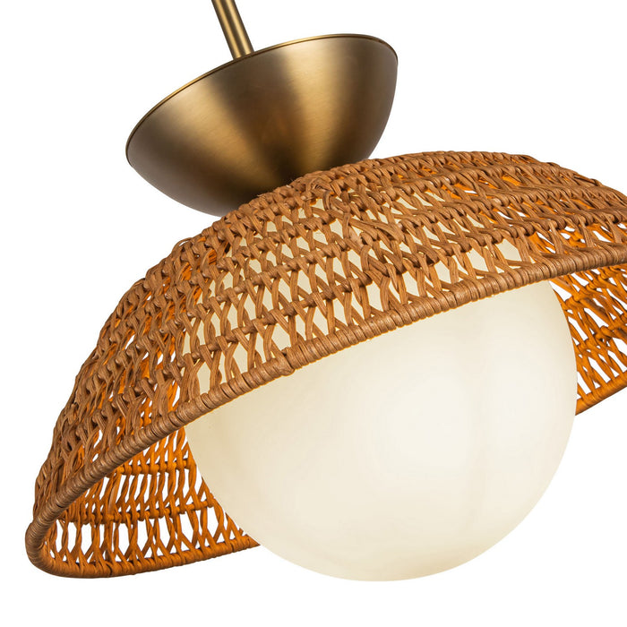 Alora PD490114BGOP One Light Pendant, Brushed Gold/Opal Glass