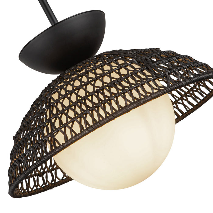 Alora PD490114MBOP One Light Pendant, Matte Black/Opal Glass