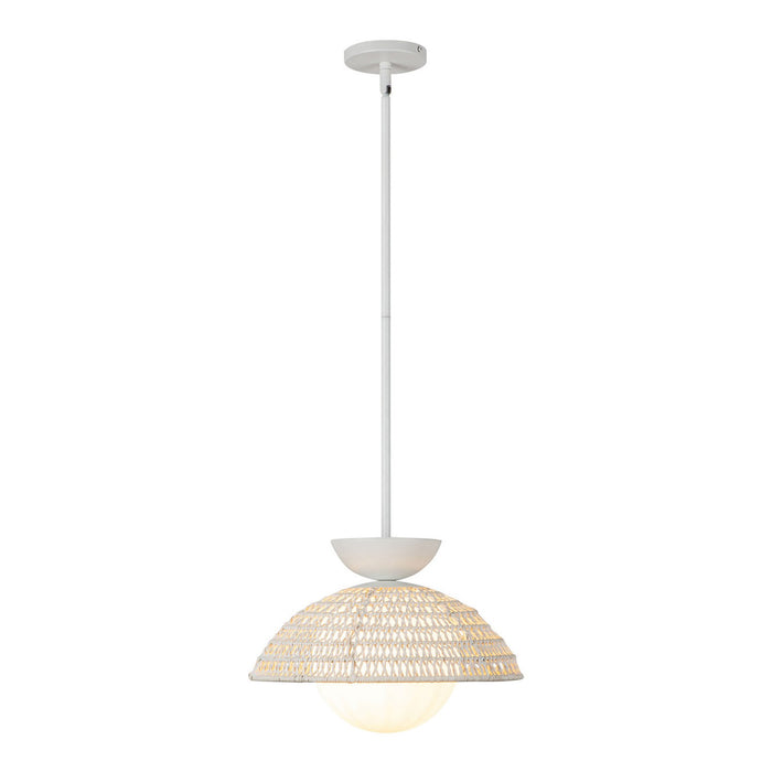 Alora PD490114WHOP One Light Pendant, White/Opal Glass