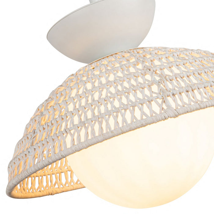 Alora PD490114WHOP One Light Pendant, White/Opal Glass