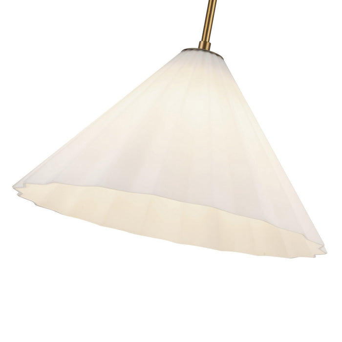 Alora PD451814AGOP One Light Pendant, Aged Gold/Opal Glass
