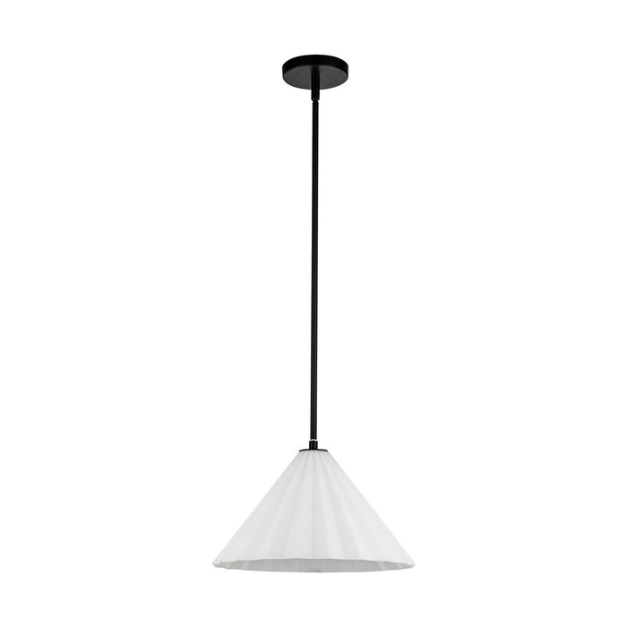 Alora PD451814MBOP One Light Pendant, Matte Black/Opal Glass