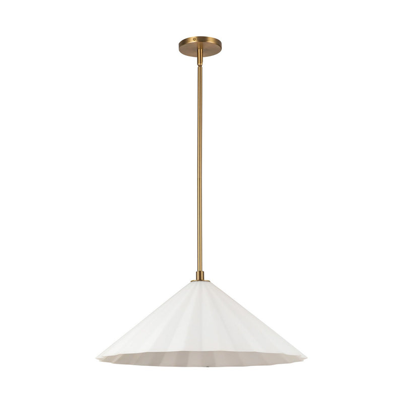 Alora PD451820AGOP One Light Pendant, Aged Gold/Opal Glass