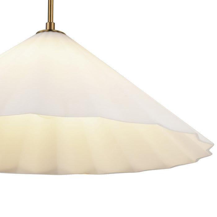 Alora PD451820AGOP One Light Pendant, Aged Gold/Opal Glass