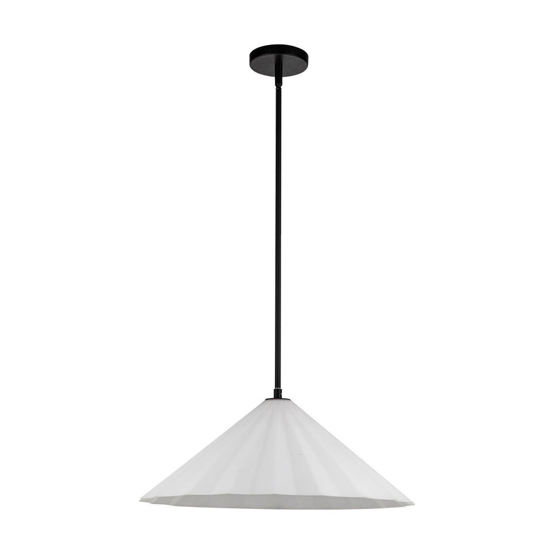 Alora PD451820MBOP One Light Pendant, Matte Black/Opal Glass