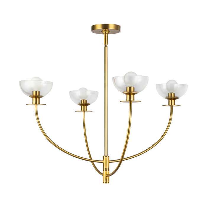 Alora CH515226BGCL Four Light Chandelier, Brushed Gold/Clear Glass