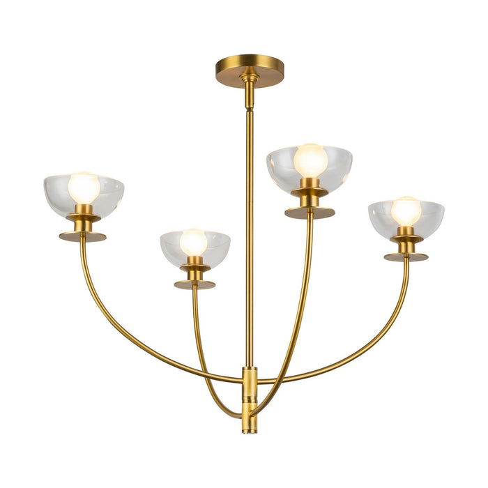 Alora CH515226BGCL Four Light Chandelier, Brushed Gold/Clear Glass
