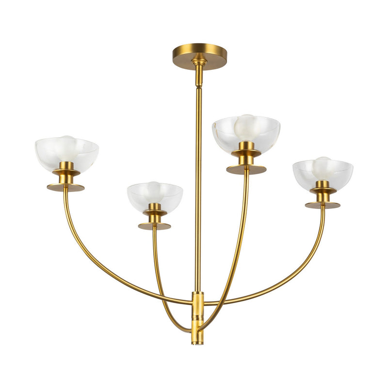 Alora CH515226BGCL Four Light Chandelier, Brushed Gold/Clear Glass