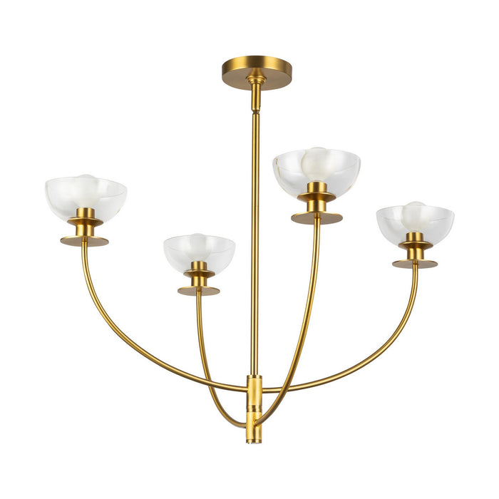 Alora CH515226BGCL Four Light Chandelier, Brushed Gold/Clear Glass