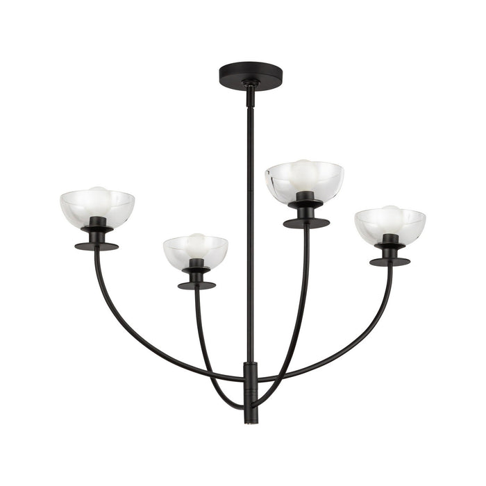 Alora CH515226MBCL Four Light Chandelier, Matte Black/Clear Glass