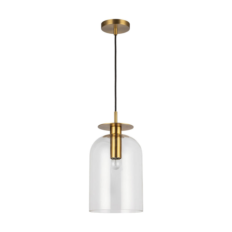 Alora PD515408BGCL One Light Pendant, Brushed Gold/Clear Glass