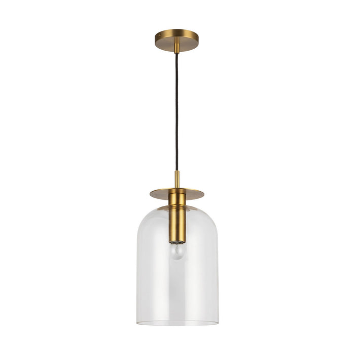 Alora PD515408BGCL One Light Pendant, Brushed Gold/Clear Glass