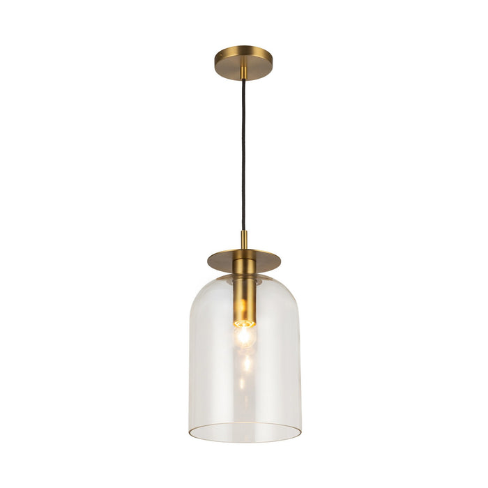 Alora PD515408BGCL One Light Pendant, Brushed Gold/Clear Glass