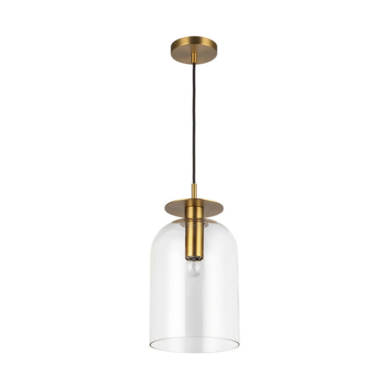 Alora PD515408BGCL One Light Pendant, Brushed Gold/Clear Glass