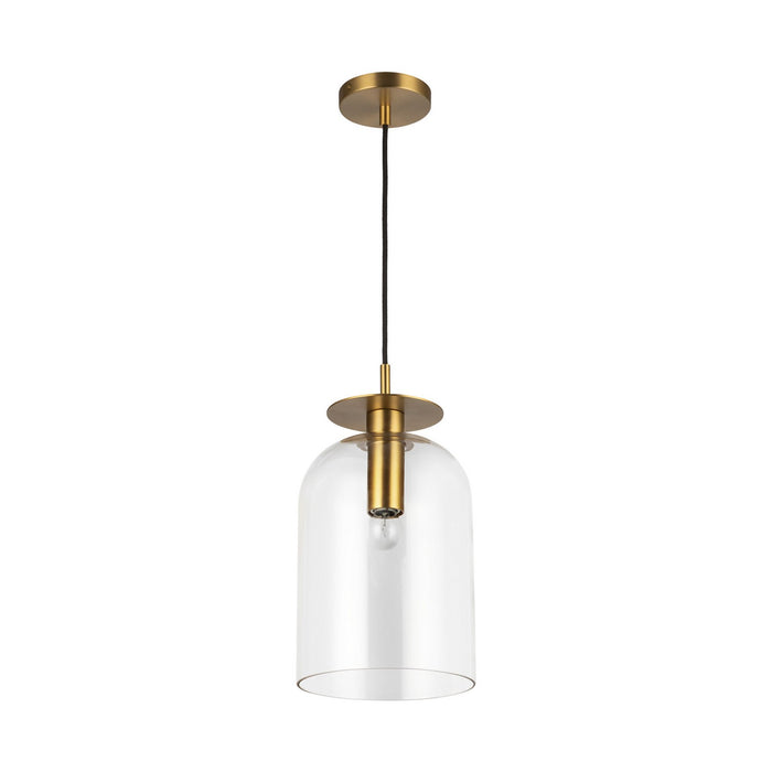 Alora PD515408BGCL One Light Pendant, Brushed Gold/Clear Glass