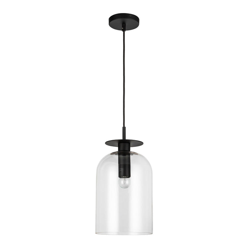 Alora PD515408MBCL One Light Pendant, Matte Black/Clear Glass