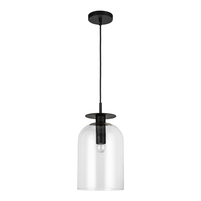 Alora PD515408MBCL One Light Pendant, Matte Black/Clear Glass