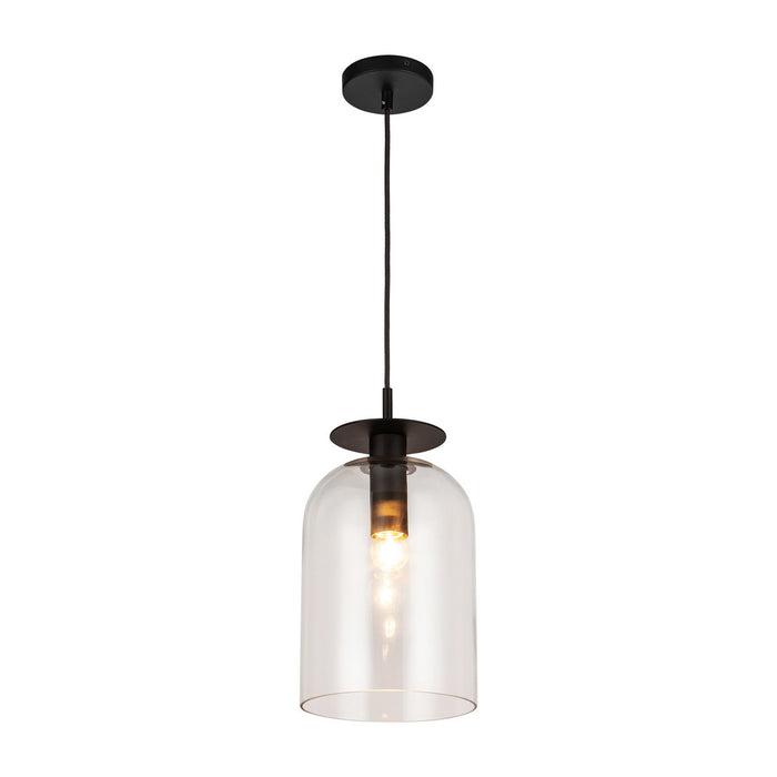 Alora PD515408MBCL One Light Pendant, Matte Black/Clear Glass