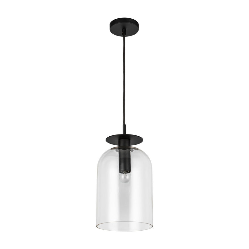 Alora PD515408MBCL One Light Pendant, Matte Black/Clear Glass