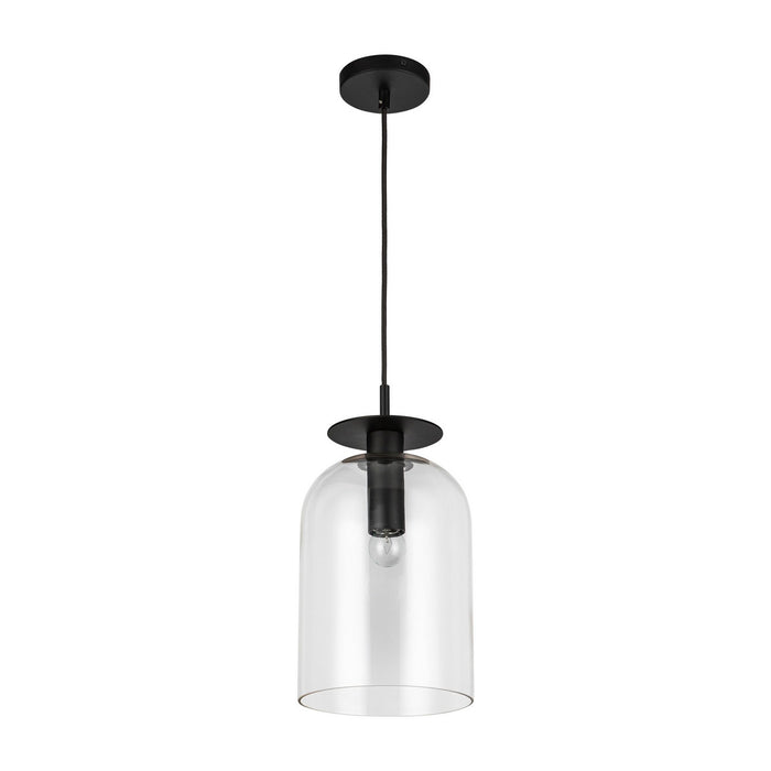 Alora PD515408MBCL One Light Pendant, Matte Black/Clear Glass