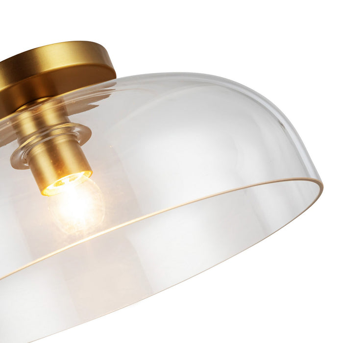 Alora SF515712BGCL One Light Semi-Flush Mount, Brushed Gold/Clear Glass