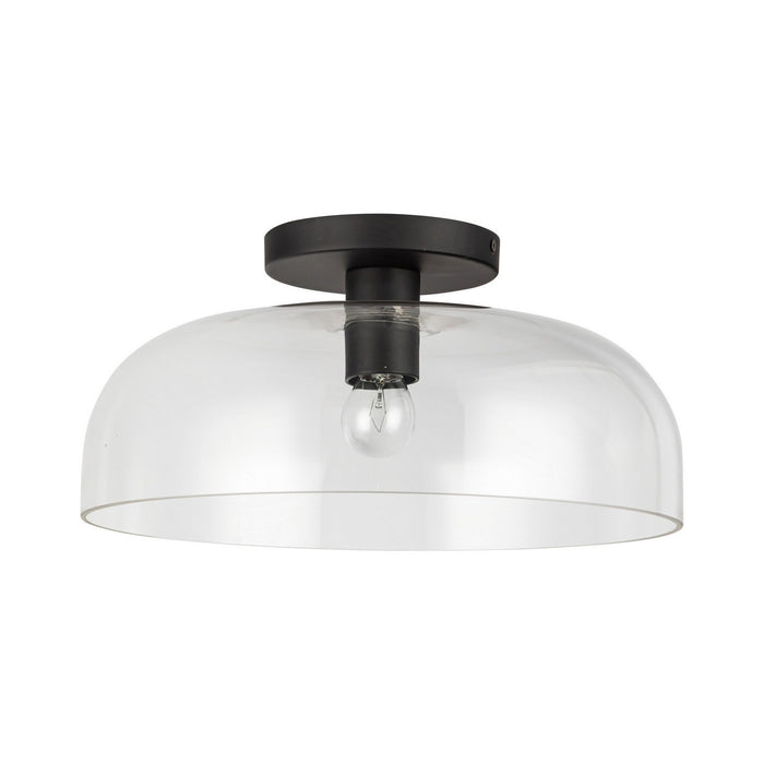 Alora SF515712MBCL One Light Semi-Flush Mount, Matte Black/Clear Glass