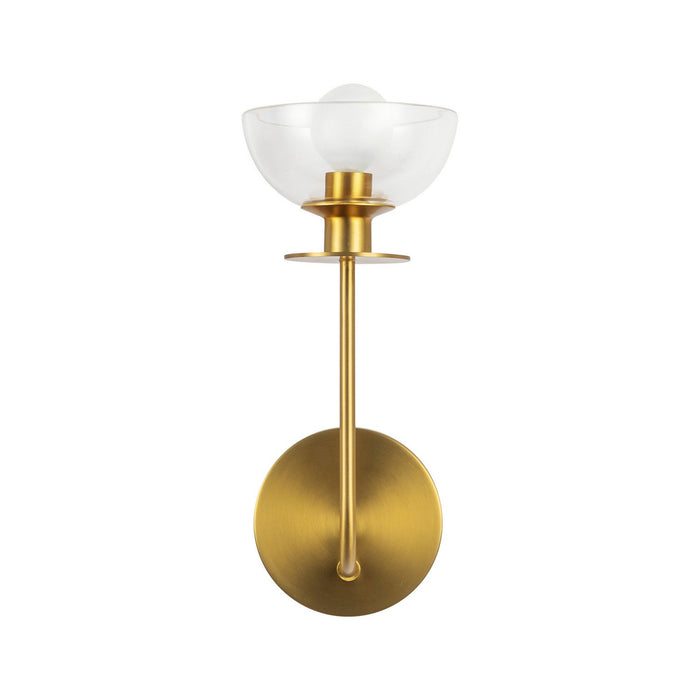 Alora WV515205BGCL One Light Wall Vanity, Brushed Gold/Clear Glass