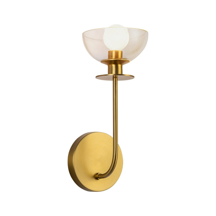Alora WV515205BGCL One Light Wall Vanity, Brushed Gold/Clear Glass