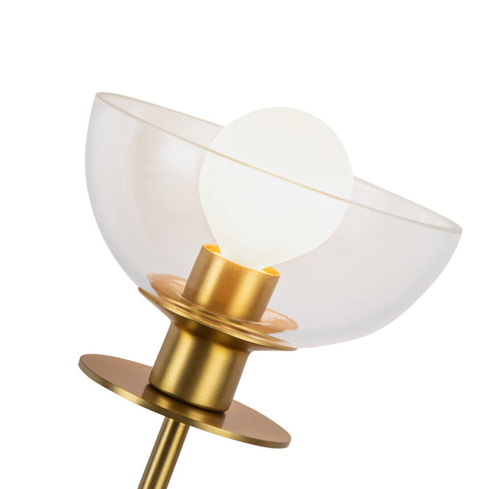 Alora WV515205BGCL One Light Wall Vanity, Brushed Gold/Clear Glass