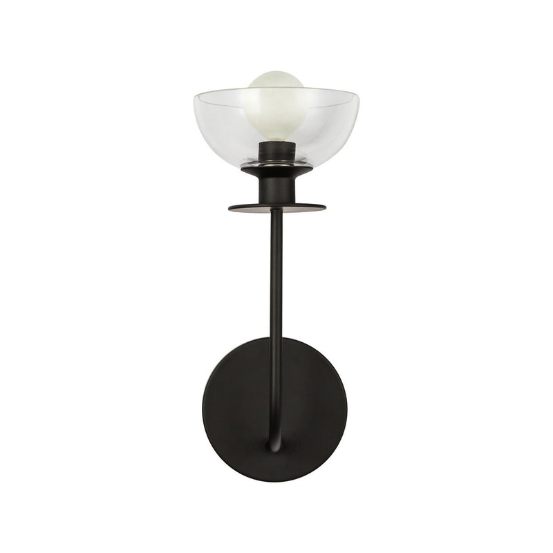 Alora WV515205MBCL One Light Wall Vanity, Matte Black/Clear Glass