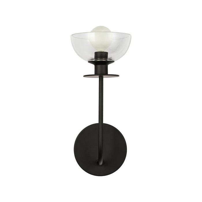 Alora WV515205MBCL One Light Wall Vanity, Matte Black/Clear Glass