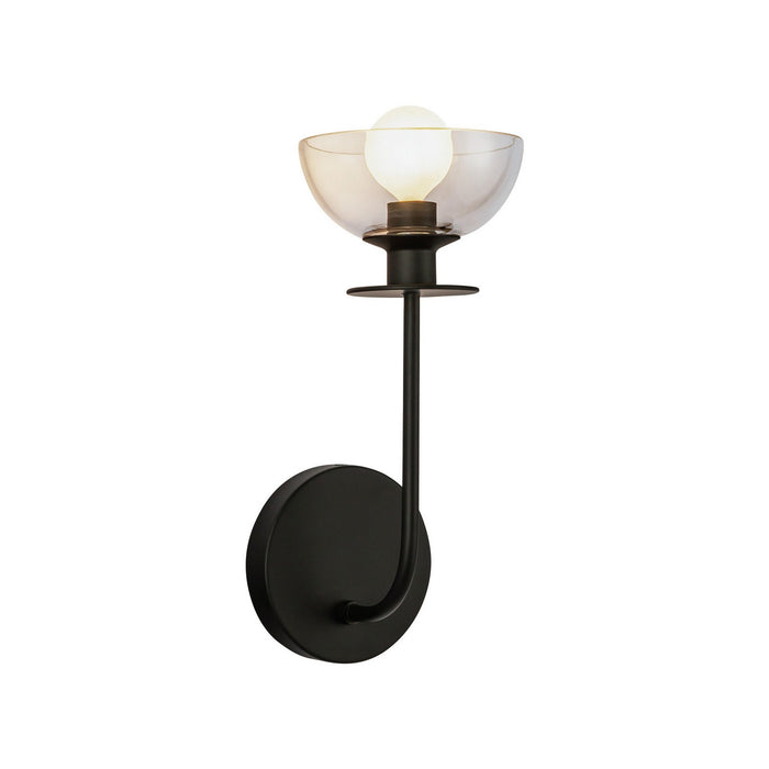 Alora WV515205MBCL One Light Wall Vanity, Matte Black/Clear Glass