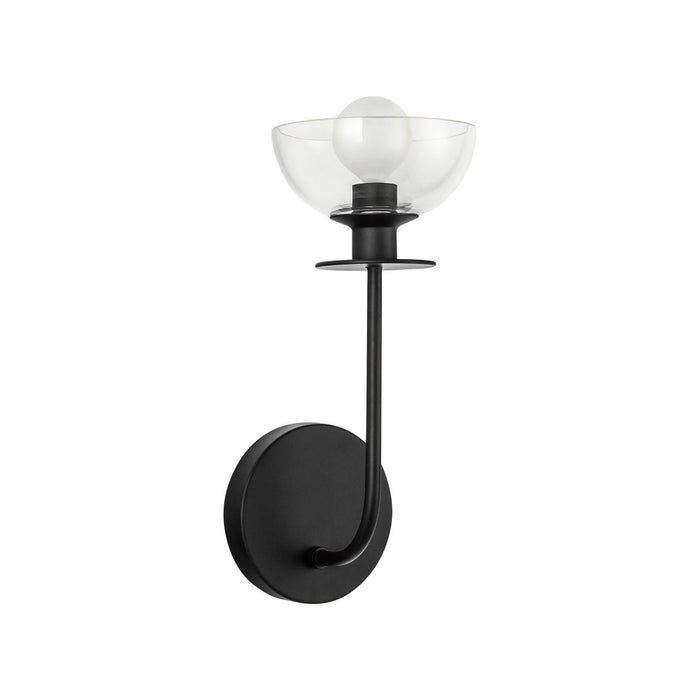 Alora WV515205MBCL One Light Wall Vanity, Matte Black/Clear Glass