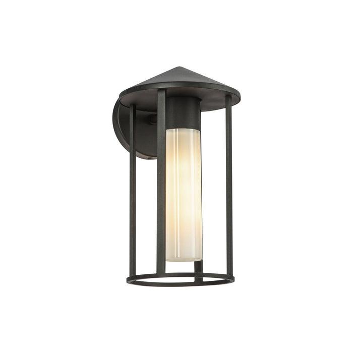 Alora EW526312BKGO One Light Exterior Wall Mount, Black/Glossy Opal Glass
