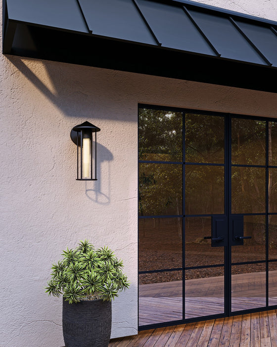Alora EW526312BKGO One Light Exterior Wall Mount, Black/Glossy Opal Glass