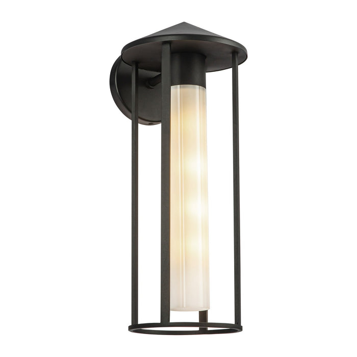 Alora EW526318BKGO One Light Exterior Wall Mount, Black/Glossy Opal Glass