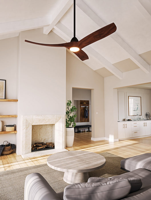 Kuzco Lighting CF97860-MB/DW 60" Ceiling Fan, Matte Black/Dark Walnut